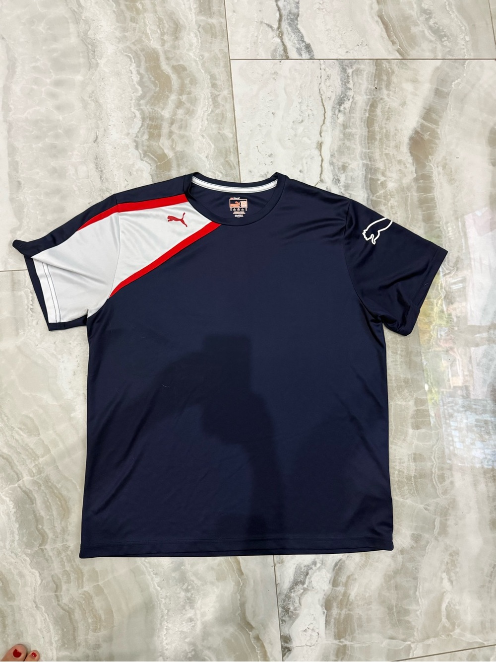 Puma Men’s Navy Shirt with White & Red Accents